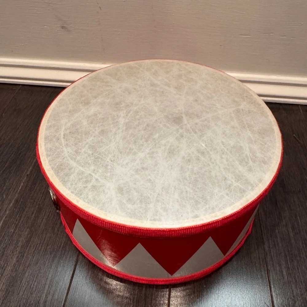 Red and White Decorative Lightweight Drum for Babies Toddlers Kids